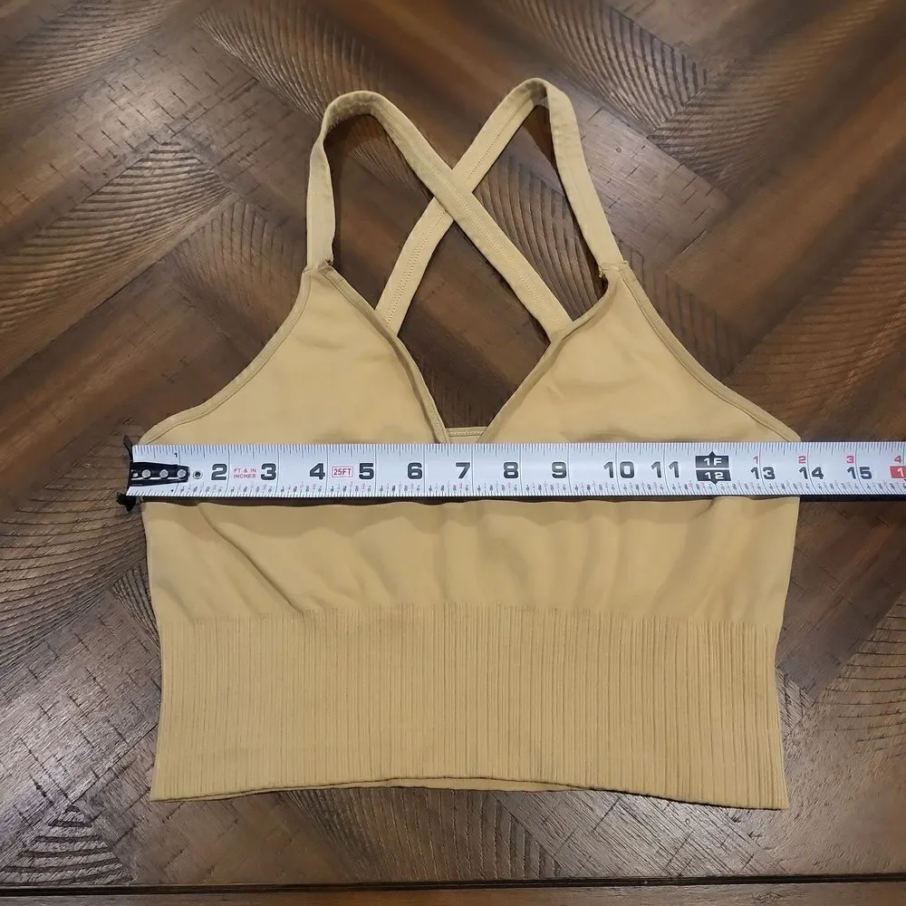 Free People Good Karma Crop Tank Golden Tan L/XL